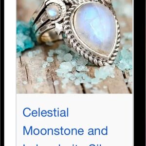 Boho Magic Rainbow Moonstone and Labradorite Sterling Silver Ring size 7